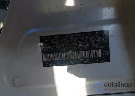 2010 Lexus Is 250 z USA, uszkodzony, nr VIN JTHBF5C23A5125417